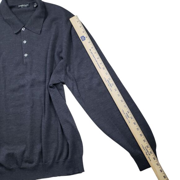 Joseph & Lyman Wool Polo Sweater Mens XXL 2XL Gray Knit Preppy Made in italy - Picture 5 of 7